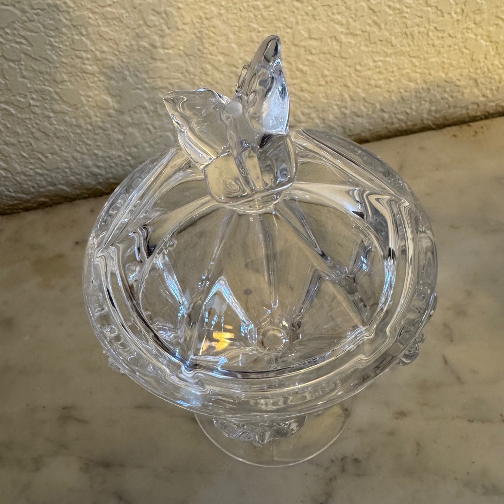 Lenox Butterfly Meadow Crystal Sugar Bowl Creamer Salt Pepper Shaker Set 4 Piece - Picture 2 of 6